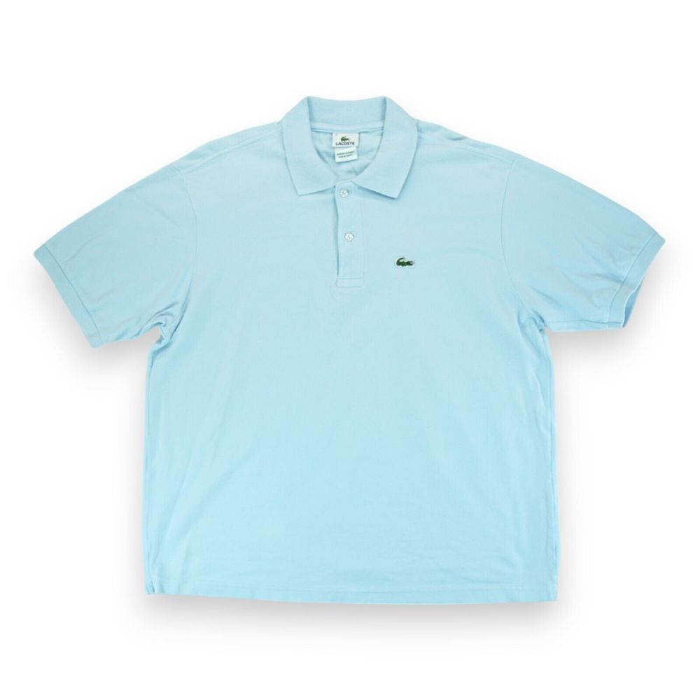 Lacoste Men's Classic Fit Polo Shirt Light Blue 100% Cotton, Short Sleeve